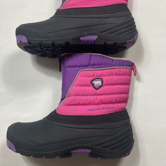 ARCTIC SHIELD SNOW COLOR PINK BLACK PURPLE GIRL SHOES BOOTS SIZE 4 - Picture 11 of 16